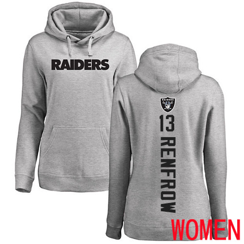 Oakland Raiders Ash Women Hunter Renfrow Backer NFL Football #13 Pullover Hoodie Sweatshirts->oakland raiders->NFL Jersey
